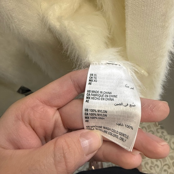 Alfani White Women's Hairy Eyelash cardigan - Picture 2 of 4